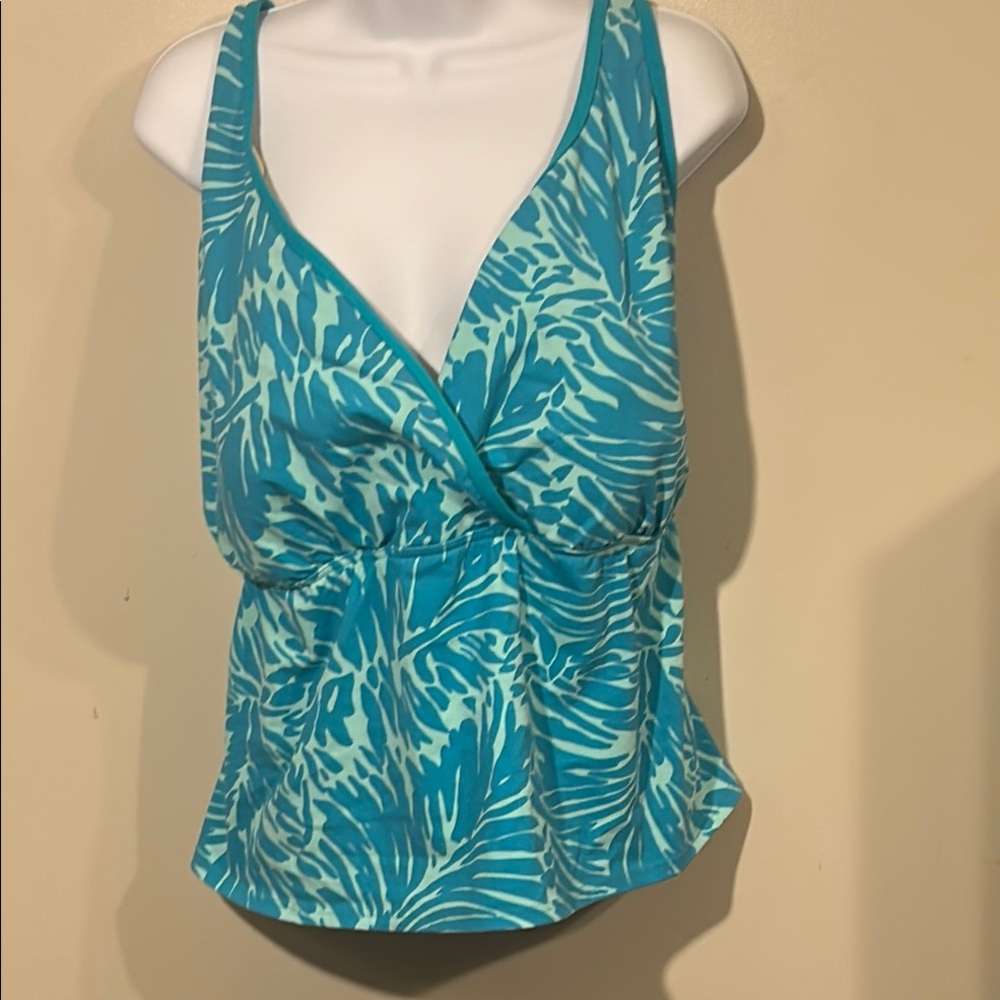 Blue Tropical Print Women's Top